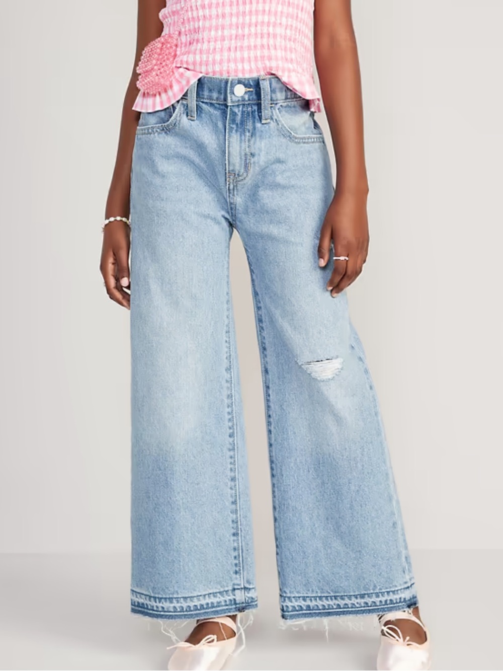 Old Navy High-Waisted Baggy Ripped Wide-Leg Jeans